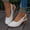 White, variant on HaiMao Low Heel Sandals for Women Clearance Bohemian Beach Shoes with Arch Support Wide Wide Width Open Toe Sandals for Women Blue 7.5(40)