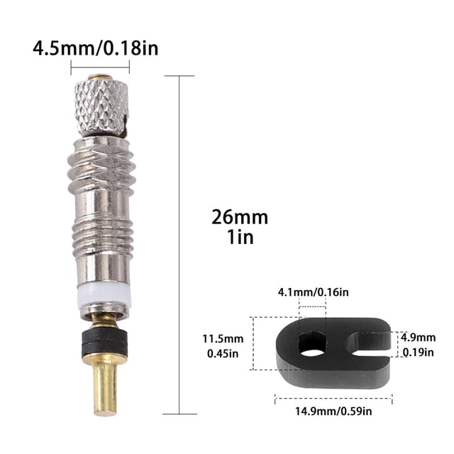 Ensemble d'Outils de Réparation de Valve de Pneu de Vélo Kit de Remplacement pour Presta, 15 Pcs