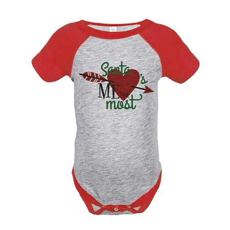 

Custom Party Shop Baby s Santa Loves Me Christmas Onepiece Red