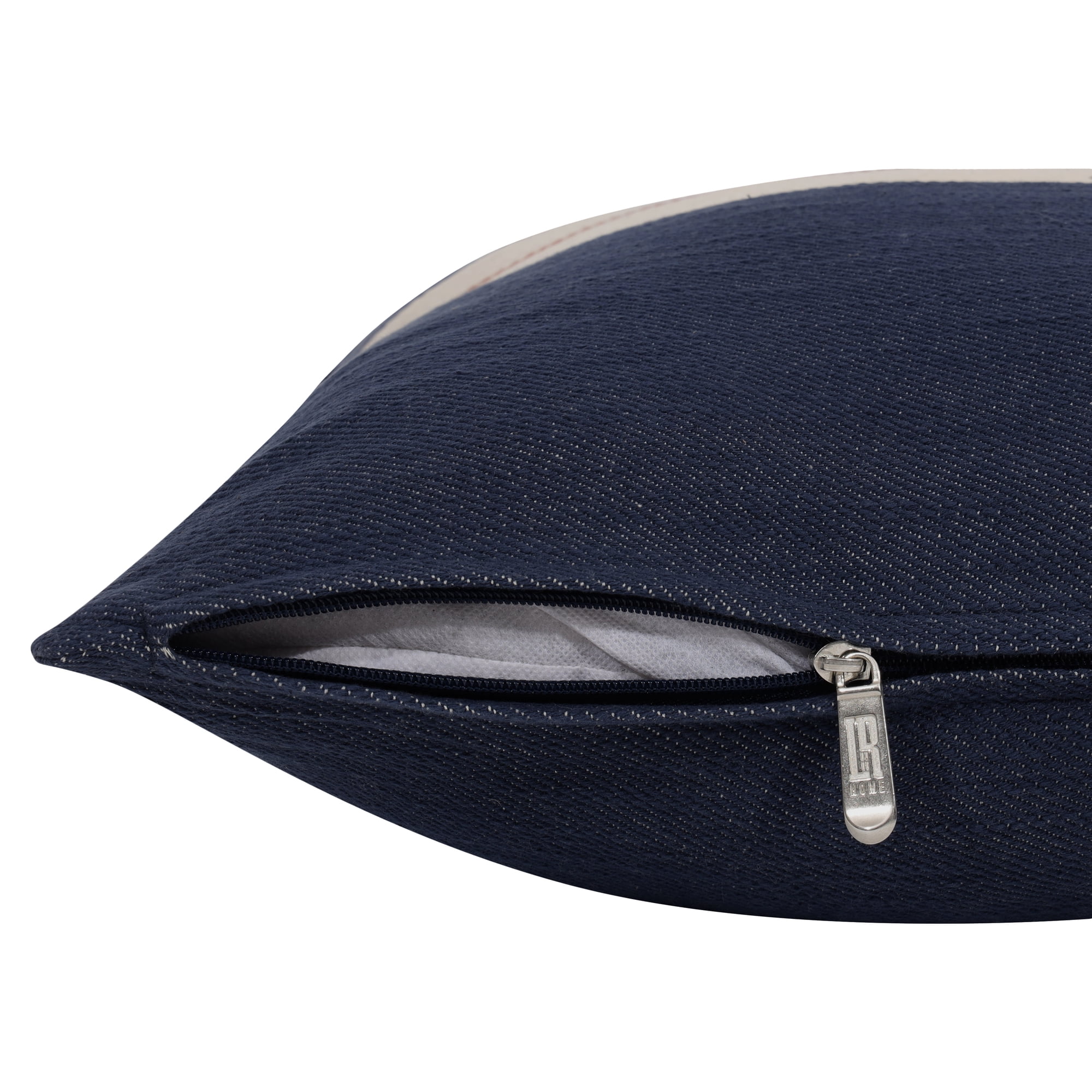Ox Bay Xander 24" x 24" Dark Blue Striped Cotton Adult Decorative Throw Pillow Cover