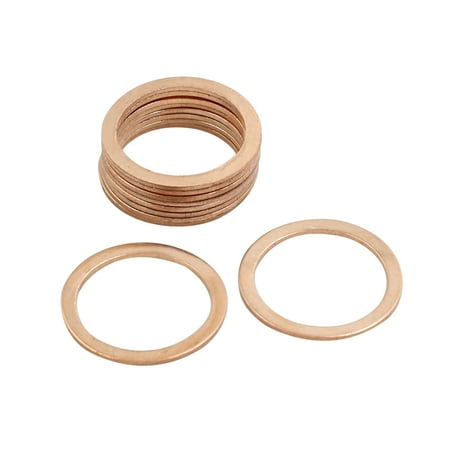 

10 Pcs Copper Tone Washers Seal Rings Holder 20mm Inner Diameter for Car