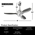 thumbnail image 4 of Costway 48'' Ceiling Fan w/ Dimmable LED Light Modern Reversible Blades Remote Control, 4 of 9