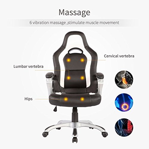 PU Leather Heated Office Chair6 Vibration Massage Ergonomic Vibrating