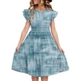 thumbnail image 2 of LOVZFMLL Dresses Kids Summer Double Layer Ruffle Sleeve Dress 5-14 Years, 2 of 8