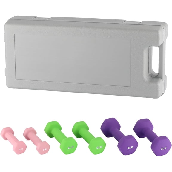 Dumbbell Hand Weights for Home Gym, Hex Neoprene Coated Dumbbell Sets with Storage Box/Rack