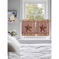 thumbnail image 3 of Western Texas Star Vintage 2 Panel Kitchen Curtains for Small Windows, Rustic Wreath Wood Red Plaid Bathroom Tier Curtain, Short Window Treatment for Bedroom/Living Room 55"x36", 3 of 6