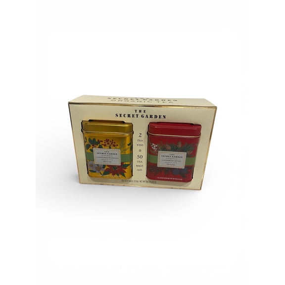 The Secret Garden Organic Tea Gift Set, Christmas Morning & Cinnamon Spice, 100 Tea Bags