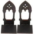 thumbnail image 2 of 1 pair of Gothic Candle Holder Wooden Candle Holder Decorative Arch Style Candle Stand, 2 of 4