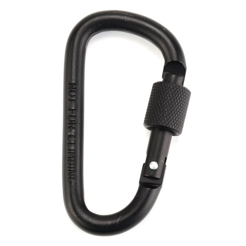 Black Carabiner D-Ring Key Chain Clip Snap Hook Karabiner Camping Keyring 