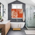 thumbnail image 3 of Coral Orange Kitchen Curtains 72 Inch Length, Coastal White Ocean Marine Nautical Beach Grommet Top Bedroom Living Room Curtains, Light Filtering Cafe Curtain Drapes 2 Panels Set 104''x72'', 3 of 9