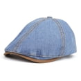 thumbnail image 2 of Fewfanhot Men's Vintage Denim Newsboy Cap with Suede Brim, Contrast Stitching, Classic Flat Cap for Casual Wear, Golf, Outdoor Activities, 2 of 4