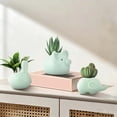 thumbnail image 5 of Cute Animal Shaped Ceramic Small Flower Vase, Light Green Mini Cartoon Animal Plant Pot, Desktop Decor Succulent & Hydroponic Planter, Tiny Cartoon Creature Floral Arrangement Container, 5 of 6
