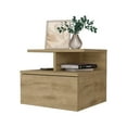 thumbnail image 4 of Macadamia 2-Tier Shelf Floating Nightstand,Natural Wood Furniture Bedroom Nightstands, 4 of 7