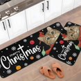 thumbnail image 2 of Blob Bigomi Cat Merry Christmas Kitchen Rugs Set of 2, Christmas Decorations for Home, Merry Xmas Rug Winter Mat Xmas Decor, Non-Slip Backing Low-Profile Kitchen Floor Mats (Black, 17"x47"+17"x30"), 2 of 6