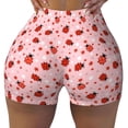 thumbnail image 2 of Lsque Flowers And Ladybugs Pattern High Waisted Biker Shorts for Women-Tummy Control Fitness Athletic Workout Running Yoga Gym Shorts,Moisture-Wicking-Medium, 2 of 8