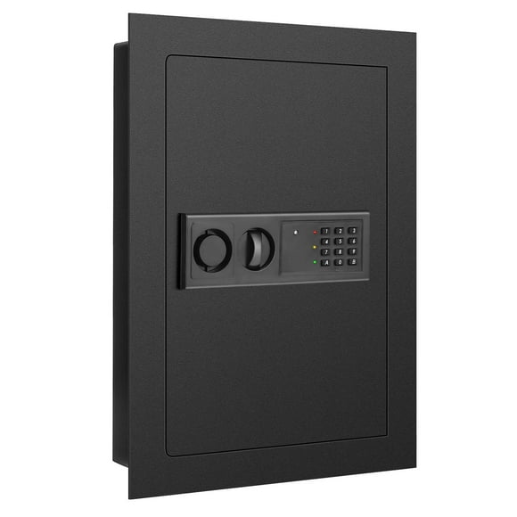Costway 0.8CF Digital Flat Recessed Wall Safe Home Security Lock Gun Cash Box Locking