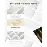 Twin Size Mattress, 12 Inch Hybrid Mattress in a Box, Memory Foam Pocket Coils Innerspring Mattresses, Fiberglass Free, Pressure Relief, Medium Firm