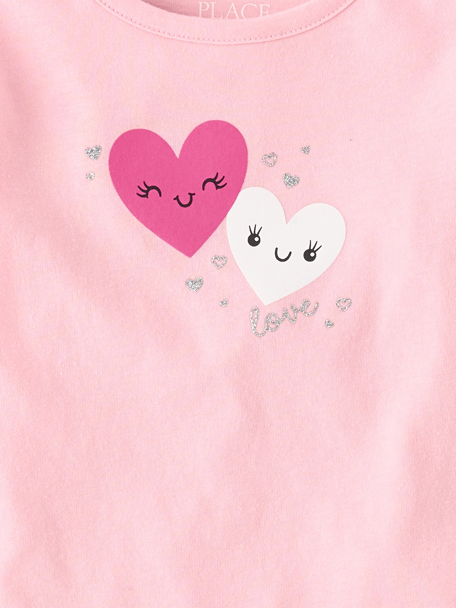 The Children's Place Toddler Girls Long Sleeve Flutter Hearts Top, 3-Pack, Sizes 12M-5T