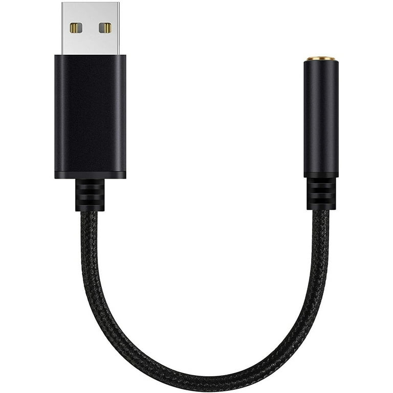 USB to 3.5mm Headphone Jack Audio Adapter External Stereo Sound
