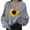 Gray, variant on Womens Tops Casual Graphic Sunflower Printed Long Sleeve O Neck Sweatshirt Loose Gray Tshirts for Women S