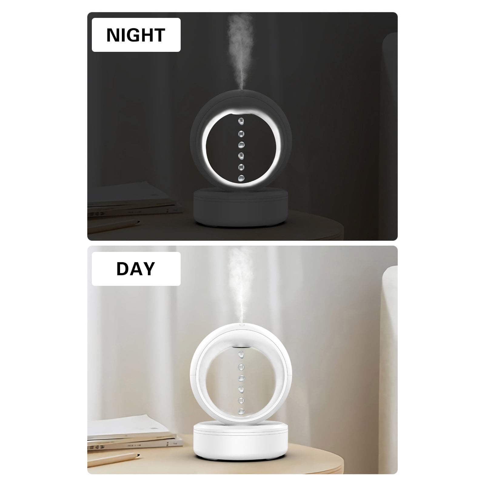 Cool Mist Humidifiers for Bedroom,Backflow Anti-Gravity Humidifier with Colored Lights, Aromatherapy Diffuser,Auto Shut-off and BPA-Free for Safety