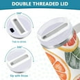 thumbnail image 3 of Yayeee 40oz Double-Wall Insulated Stainless Steel Tumbler with Handle Bottle, Candy Grapefruit Slices, 3 of 8
