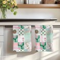 thumbnail image 7 of Spring Floral Checkered Kitchen Towels Set of 1, Turquoise Pink Buffalo Plaid Absorbent Dish Towels for Kitchen, Microfiber Hand Towel, Quick Drying Tea Towel for Cleaning Decorative Dishcloths, 7 of 7
