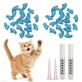 thumbnail image 1 of Uxcell Cat Nail Caps, Cat Claw Covers with Adhesive Glue and Applicators, Kitten Claw Caps Soft Paws, (40 Pcs, S, Crystal Blue), Intended for Pet Tips /  Nail Covers / Control Paws, 1 of 6