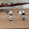 thumbnail image 3 of Tiny Little Heel Post Earrings Antique Silver Sandal Stud Minimalist Handmade Gift Stud Pushback 925 Sterling Cute Gift for Girlfriend, 3 of 7