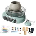 thumbnail image 2 of Mini Kit de rueda de cerámica, máquina para hacer cerámica con pétalos de pie, rueda eléctrica compacta para arcilla para niños y adultos, suministros Verde, 2 of 8