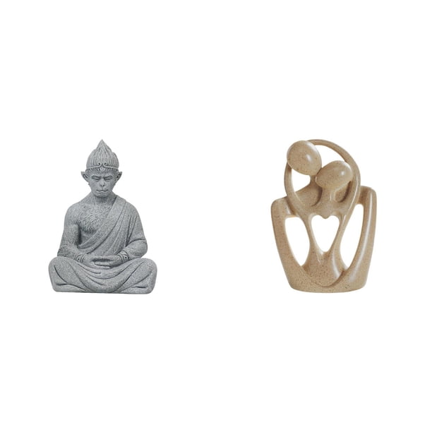 Estatua de mono,Estatua de Buda Mono para Interiores y Exteriores Budista,Figuras en miniatura meditando para decorar el jardín del hogar,Estatua abstracta,Estatua abstracta para decoración