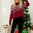 thumbnail image 4 of Suéter navideño con copo de nieve, suéter de punto para mujer, suéter alto para mujer, suéter de punto con copo de nieve, construido para durar, 4 of 8
