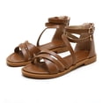 thumbnail image 4 of Sandalias Gladiador Cross Strappy Beach para mujeres (38) Brown, 4 of 9