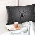 thumbnail image 4 of Goofa Black Spider On Web Print Plush Throw Pillow Case, Soft Velvet with Hidden Zipper, Decorative Cushion Cover for Sofa, Bed, Car, and Home Décor-14"x20", 4 of 5