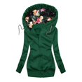 thumbnail image 1 of Cathalem Hoodies pour Femmes Pull Col Rond Manches Longues Haut Tenues Tendance Chandails en Molleton à Sequins, Vert S, 1 of 5