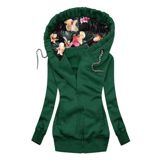 Cathalem Hoodies pour Femmes Pull Col Rond Manches Longues Haut Tenues Tendance Chandails en Molleton à Sequins, Vert S