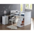 thumbnail image 3 of Pemberly Row Contemporary Wood Loft Bed with Chest and Swivel Desk in White, 3 of 3