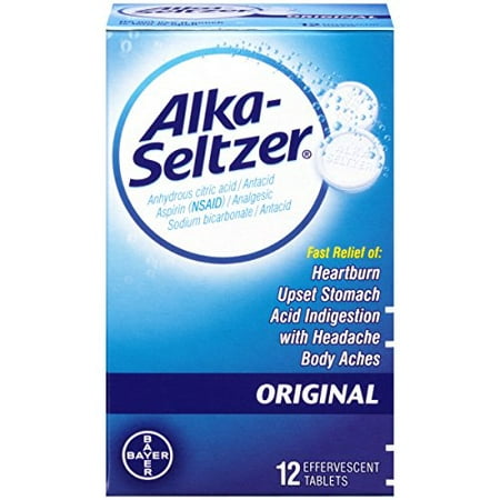 Alka-Seltzer Original Effervescent Tablets with Aspirin, 12