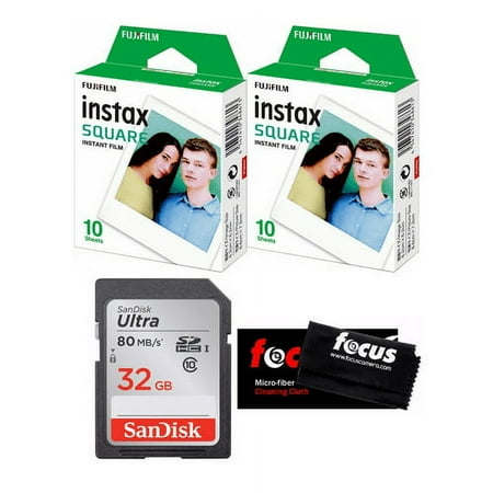 UPC: 0646791427857 | Fujifilm Instax Square Film (20 Exposures) with 32GB Memory Bundle