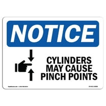 OSHA Notice Sign - Cylinder May Cause Pinch Points | Plastic Sign | Protect Your Business, Construction Site, Warehouse & Shop Area |  Made in the USA