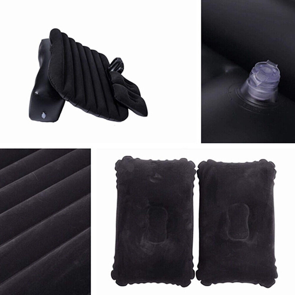 US Inflatable Travel Car Mattress Air Bed Back Seat Sleep Rest Mat 2 Pillow Pump