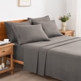 thumbnail image 6 of 4/6 Piece Soft Bed Sheets Set Solid & Embroidery Bed Sheets Set All Season Hotel Luxury Bedding -18in Deep Pockets, 6 of 7