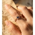 thumbnail image 2 of vylahjewellery Mother's Day Gift for Women Birthstone Blue Princess Shape Engagement Proposal Ring 10K Vermeil Yellow Gold Wedding Ring Anniversary Promise Rings, 2 of 6