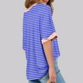 thumbnail image 2 of WREESH Womens Fashion T-Shirts Casual Comfortable Print Round- Neck Short Sleeved Top Blouse T-Shirt Blue, 2 of 5