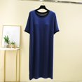 thumbnail image 3 of Wdfiry Women's Nightgown T-Shirts Dress Sleepshirts Built-in Bra Short Sleeve Sleepwear Soft Pajama Dress, 3 of 5