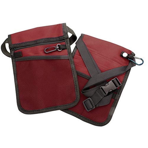AsaTechmed Medical Pouch Hip Bag Antimicrobial, Nurse, Homecare, Medical Organizer Belt (Pouch Only) Many Colors! (Red)