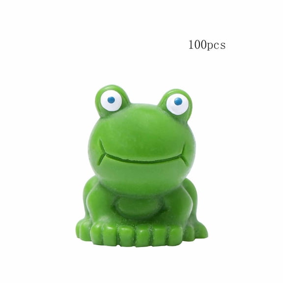 Loespoir 100Pcs Mini Frogs Ornament, Home Decoration Statues, Tiny Frog Figurines for Fairy Garden, for Terrarium, Craft, Cake Topper, Cute, Sturdy Resin