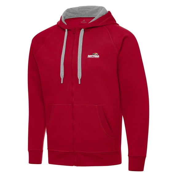 Men's-Antigua  Red Daytona International Speedway Full-Zip Hoodie