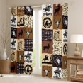 thumbnail image 2 of Homewish Teens Western Cowboy Black Out Curtains,Geometric Plaid Curtains Pack of 2 (42x63 Each),Exotic Style Bedroom Curtains,Lightweight Room Decor, 2 of 6