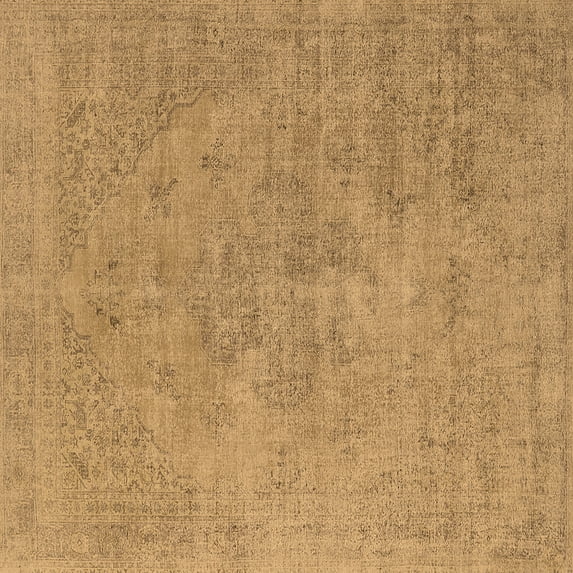 Ahgly Company Indoor Square Oriental Brown Industrial Area Rugs, 5' Square
